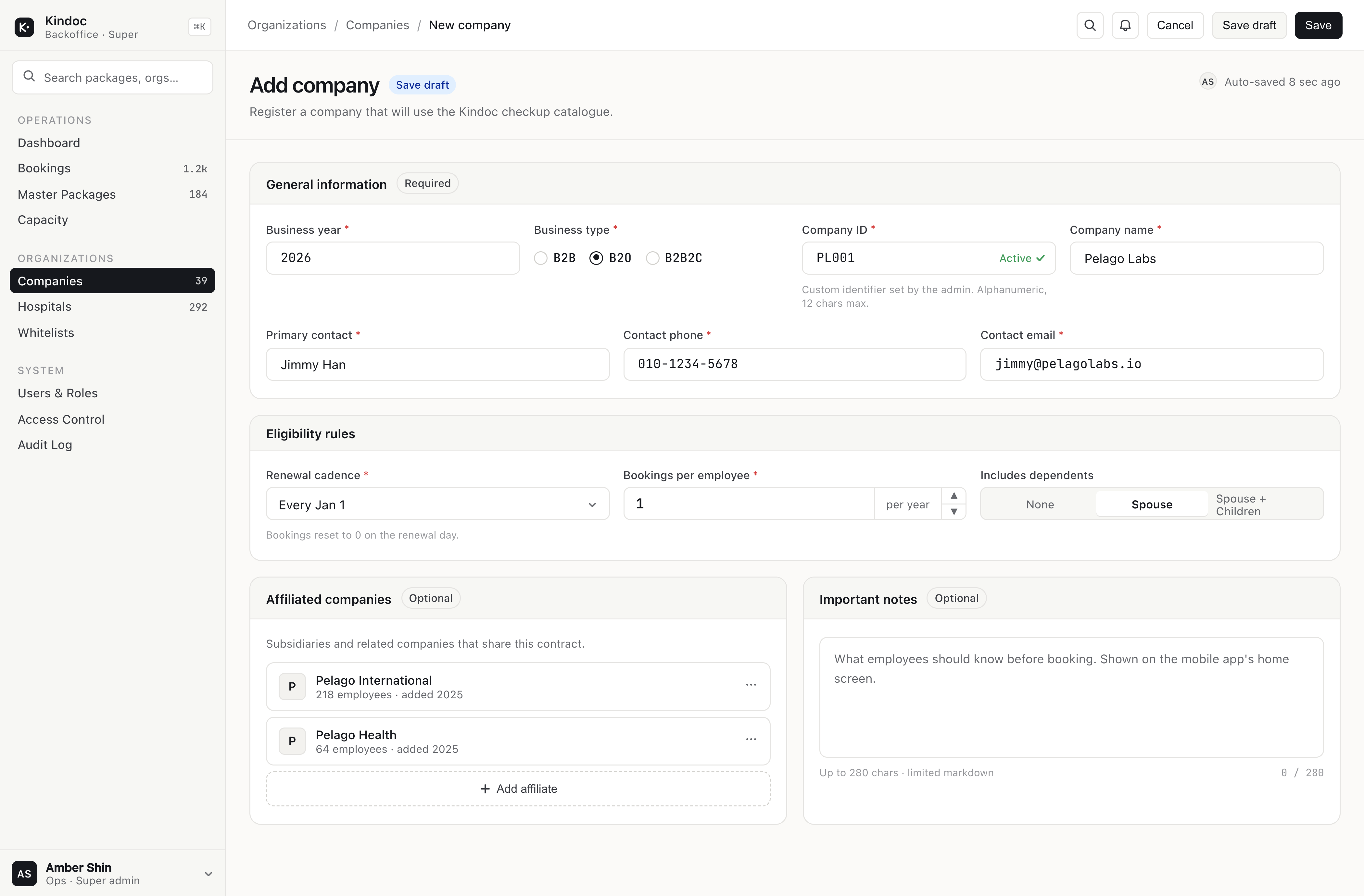 Add company screen