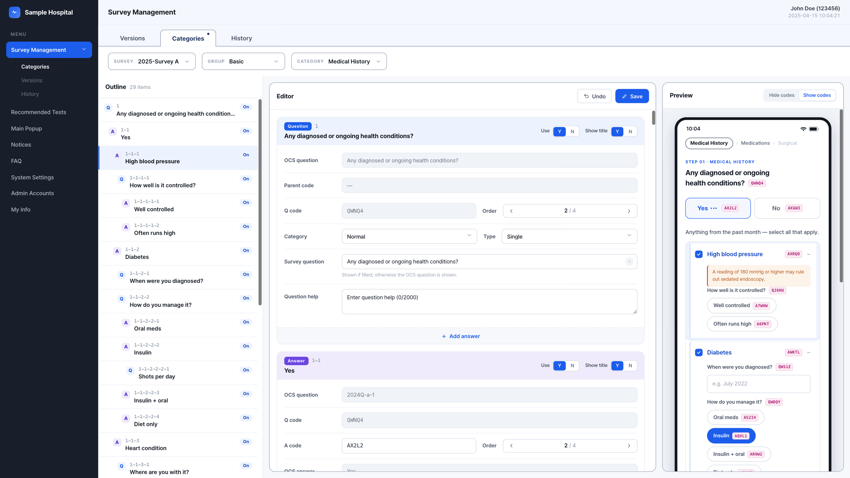 Editor + live mobile preview